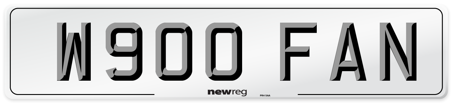 W900 FAN Number Plate from New Reg